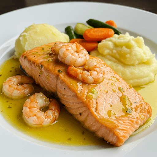 Salmón a la Menier de Parchita con Camarón image